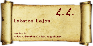 Lakatos Lajos névjegykártya