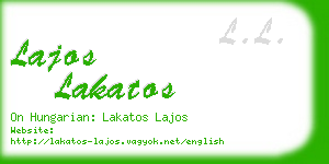 lajos lakatos business card